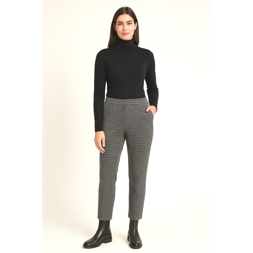 ANN‎ TAYLOR CURVY FIT Houndstooth Straight Leg Pants 12 Academia Preppy 97-13